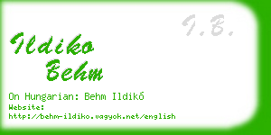 ildiko behm business card